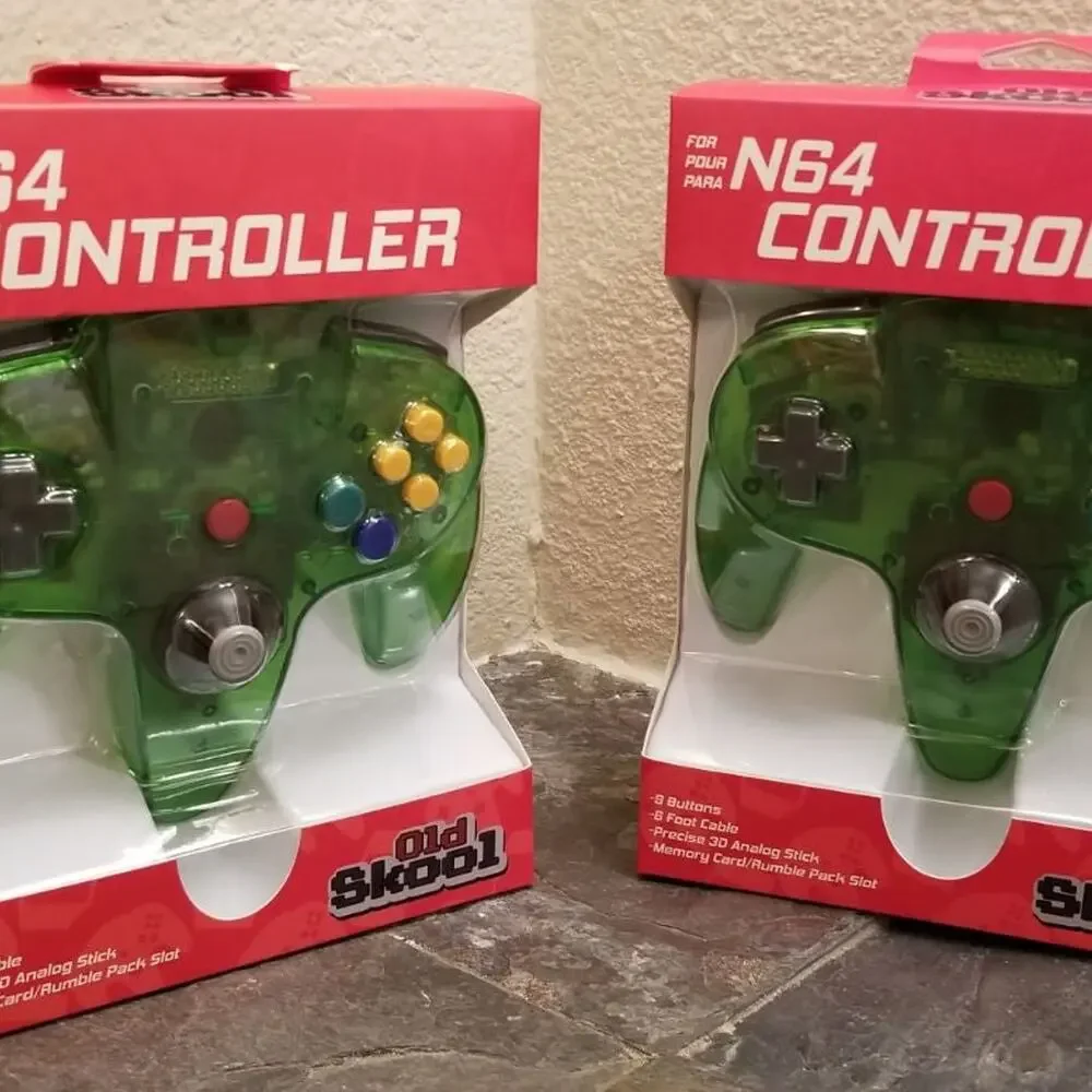 2 N64 Controllers - Jungle Green (NEW) - Nintendo64 - Funtastic - Old Skool